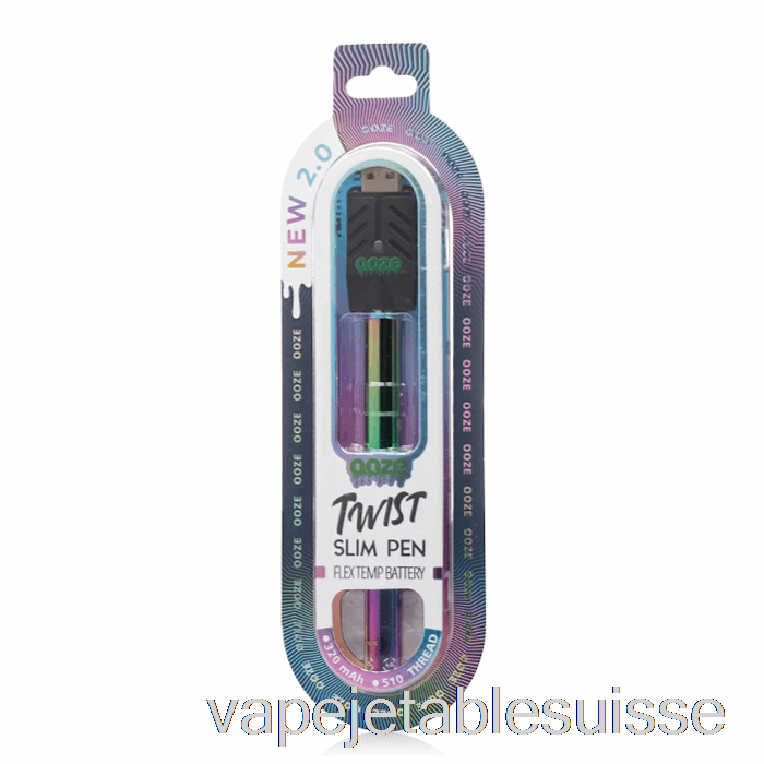 Vape Suisse Ooze Slim Twist Pen 2.0 Flex Temp Batterie Arc-en-ciel